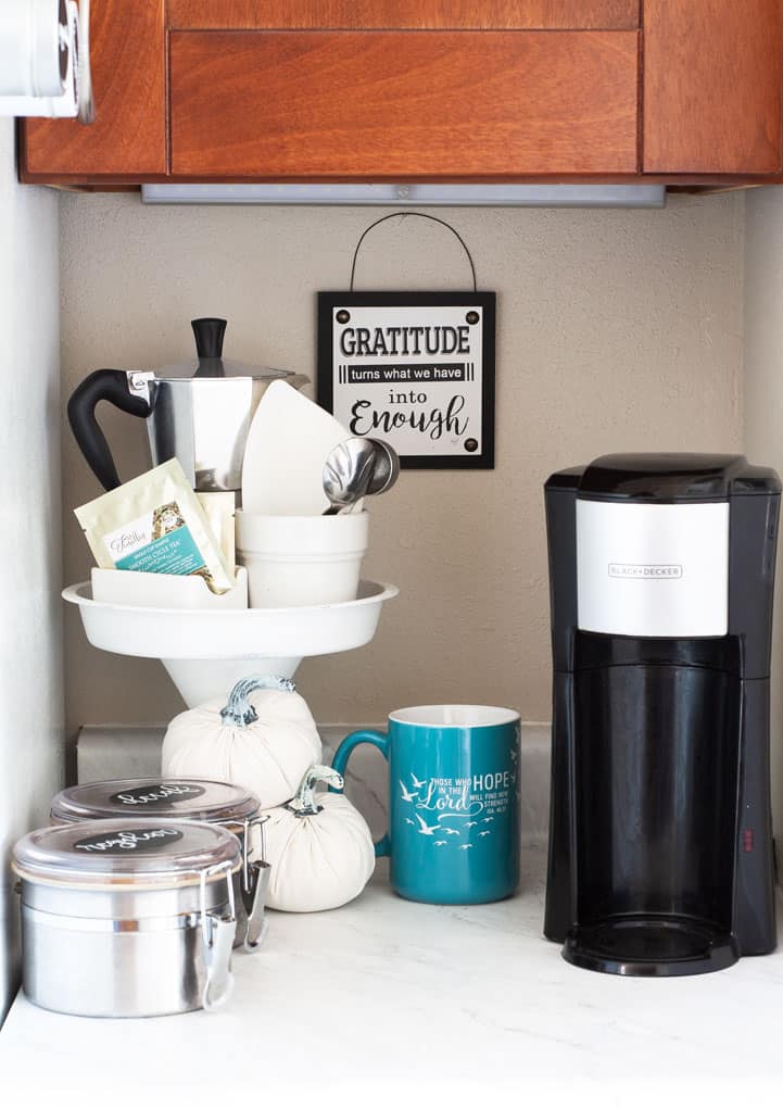 7 best tips and tricks for living in a tiny house small coffee station with coffee maker and cups