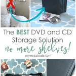 DVD CD storage solution binder no more rack binder on floor with dvds and cds closed and open