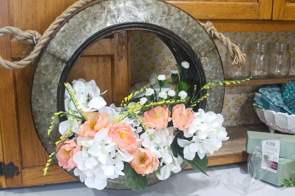 diy unique spring floral tire wreath farmhouse