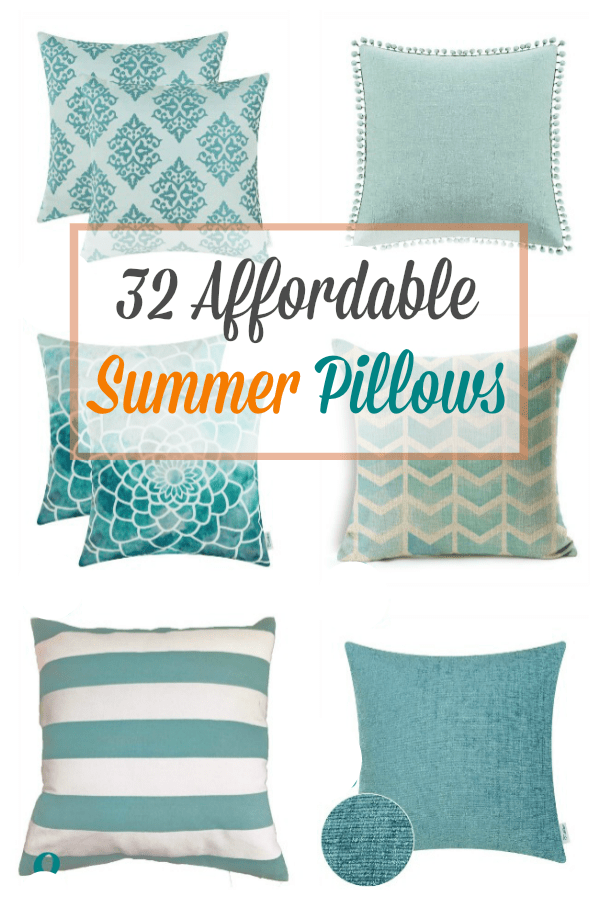 affordable summer pillow inspiration pillows in green yellow aqua and white