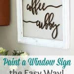 frame on wall with coffee cubby painted on it with floral vase and titled paint a window sign the easy way