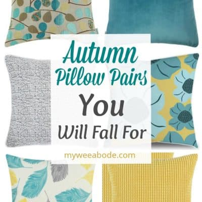 autumn pillow pairs in variety of colors and prints