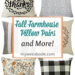autumn pillow pairs in variety of colors and prints