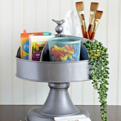 tuesday turn about #5 the best blog posts on the web galvanized caddy with bird knob on the top holding childrens craft supplies