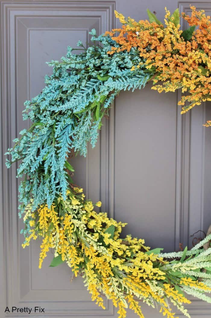 tuesday turn about 9 best blog diys wildflower wreath on gray door