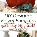 diy velvet pumpkins like the pros aqua velvet pumpkin with tutorial images