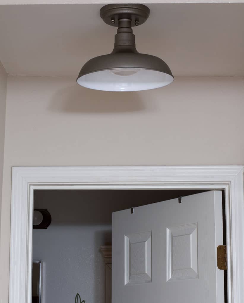 install wireless ceiling light remote on wall with photos and entrance to bathroom