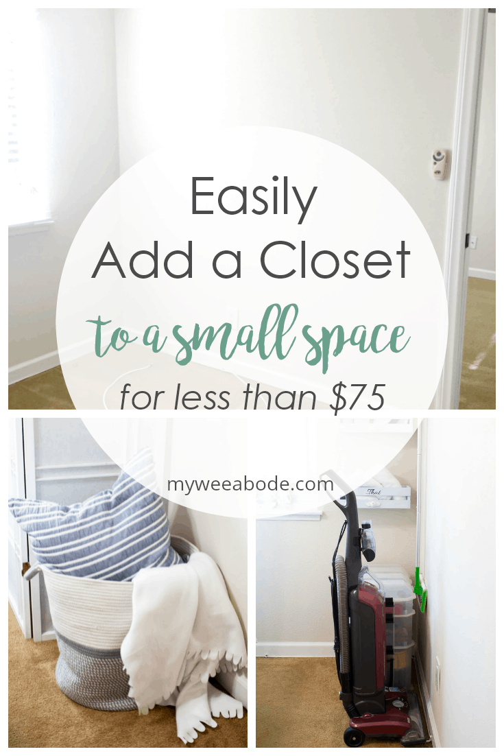 add closet small room divider with basket and pillow