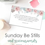 sunday be stills gracious words verse card with ephesians 4 verse on white surface