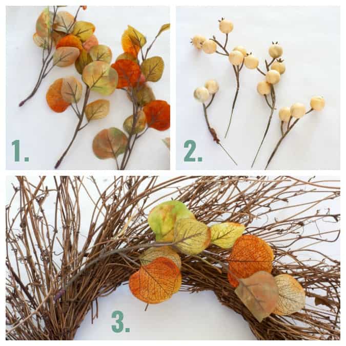 quick easy rustic fall wreath supplies and tutorial steps