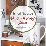 creating a holiday coffee station in a small space hot cocoa bar with all the fixings