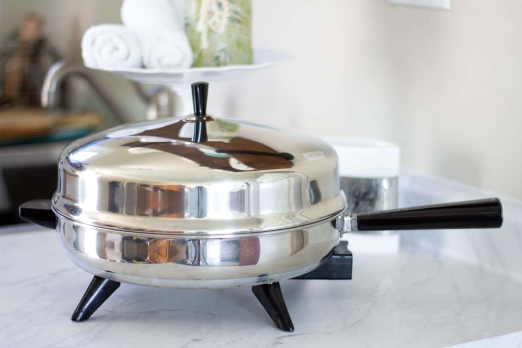 cook with no kitchen electric skillet on counter