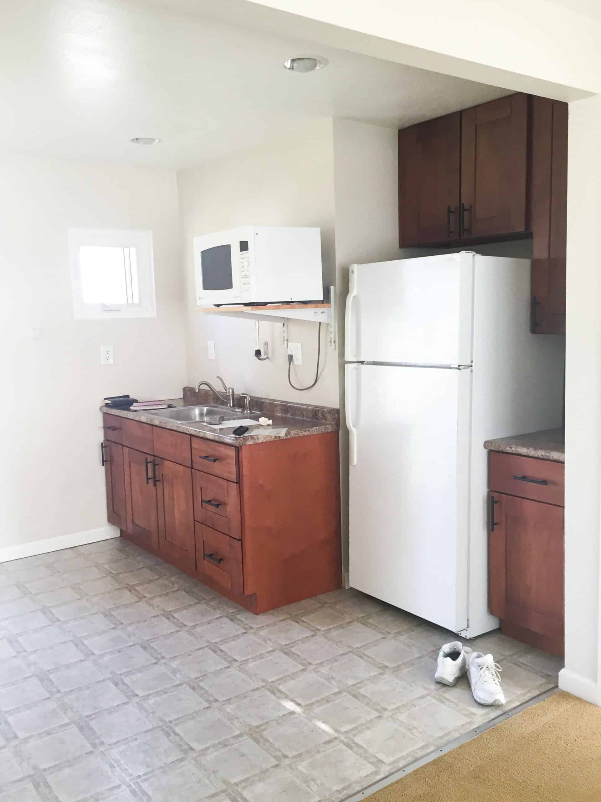 cook with no kitchen empty apartment kitchenette
