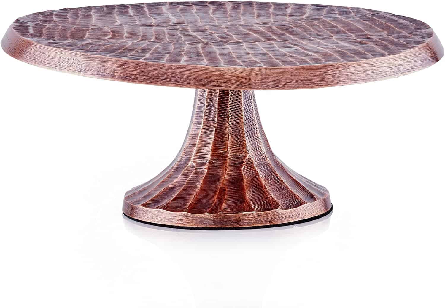 hammered copper look cake stand