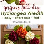 diy fall hydrangea wreath on front door