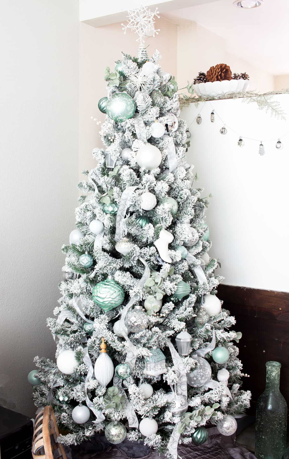 frosty minty christmas trees apartment living room with decor