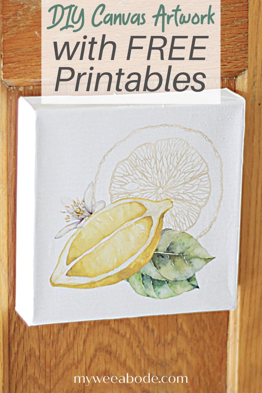 apartment summer decor tips lemon printables on canvas on side of bakers cabinet
