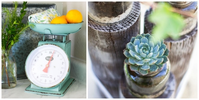 tuesday turn about just for kids collage of scale with lemons and greenery and photo with succulents in jars