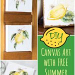 apartment summer decor tips lemon printables on canvas on side of bakers cabinet