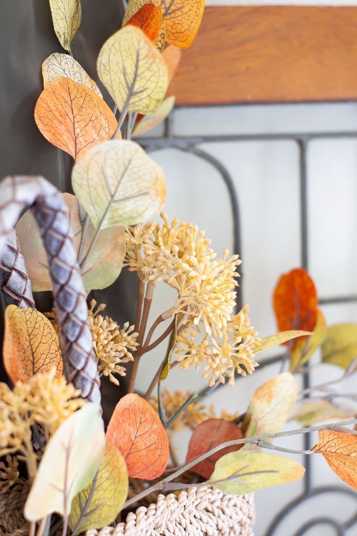 fall apartment entryway decor faux branch