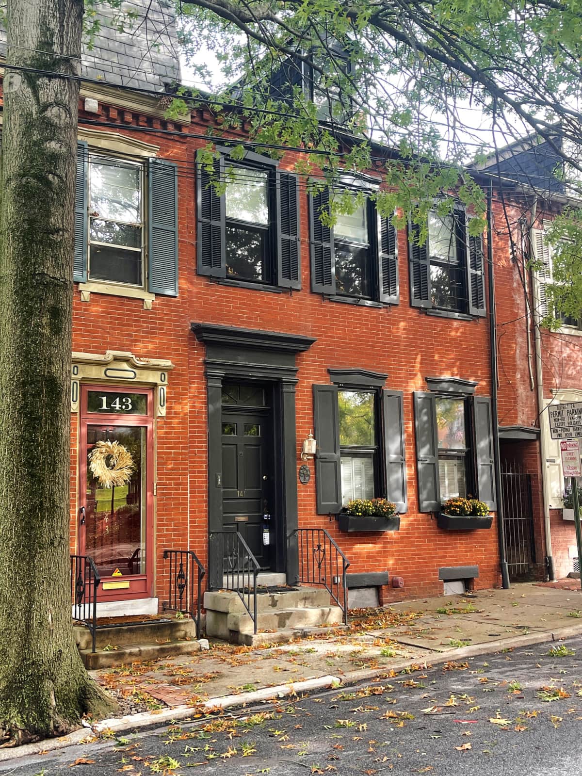 visiting lancaster county in the fall historical row homes