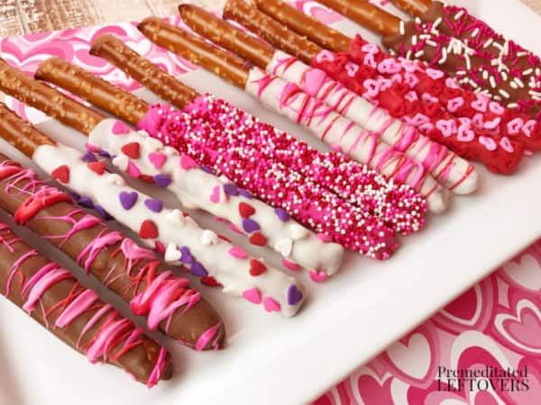 tuesday turn about happy endings chocolate covered pretzels in pink with decorations