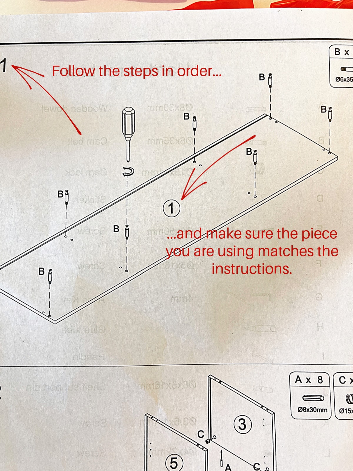 instructions for furniture kit