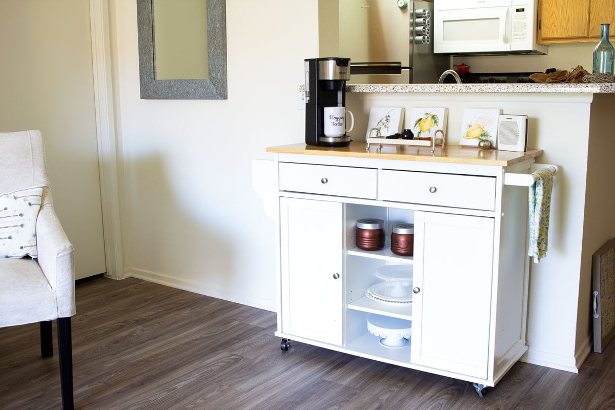 tiny summer home tour summer coffee station portable cart