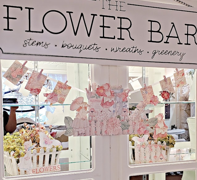 tuesday turn about 155 june flowers flower bar sign with floral bunting