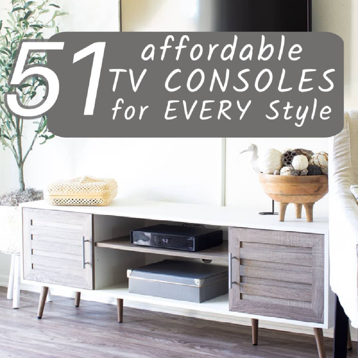 affordable tv consoles with wood doors and coastal decor elements and tv mounted above