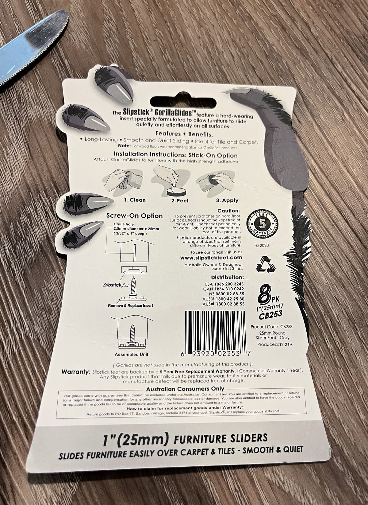 instructions for installing chair glides
