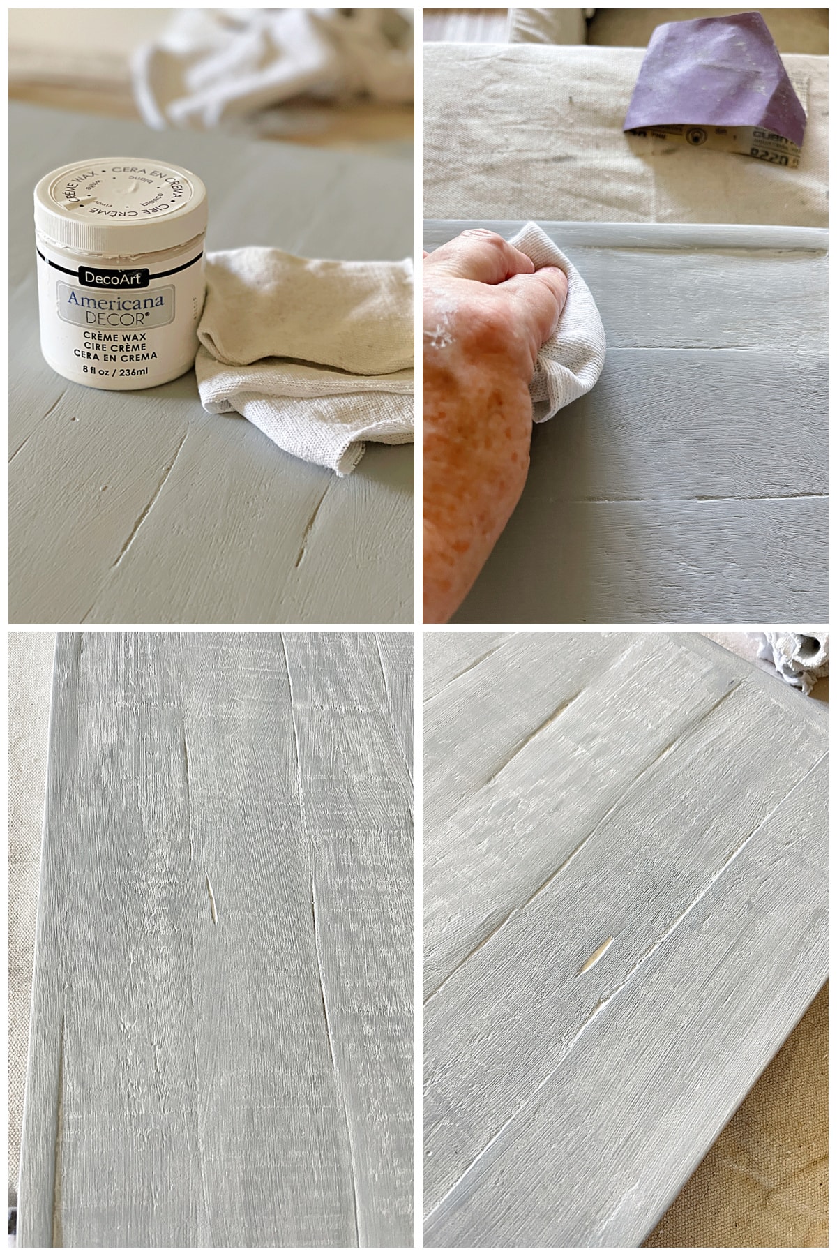 steps to add wax sealer to a table