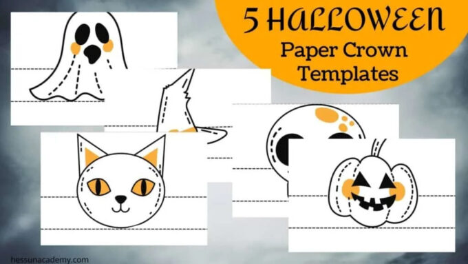 image of templates for halloween crowns