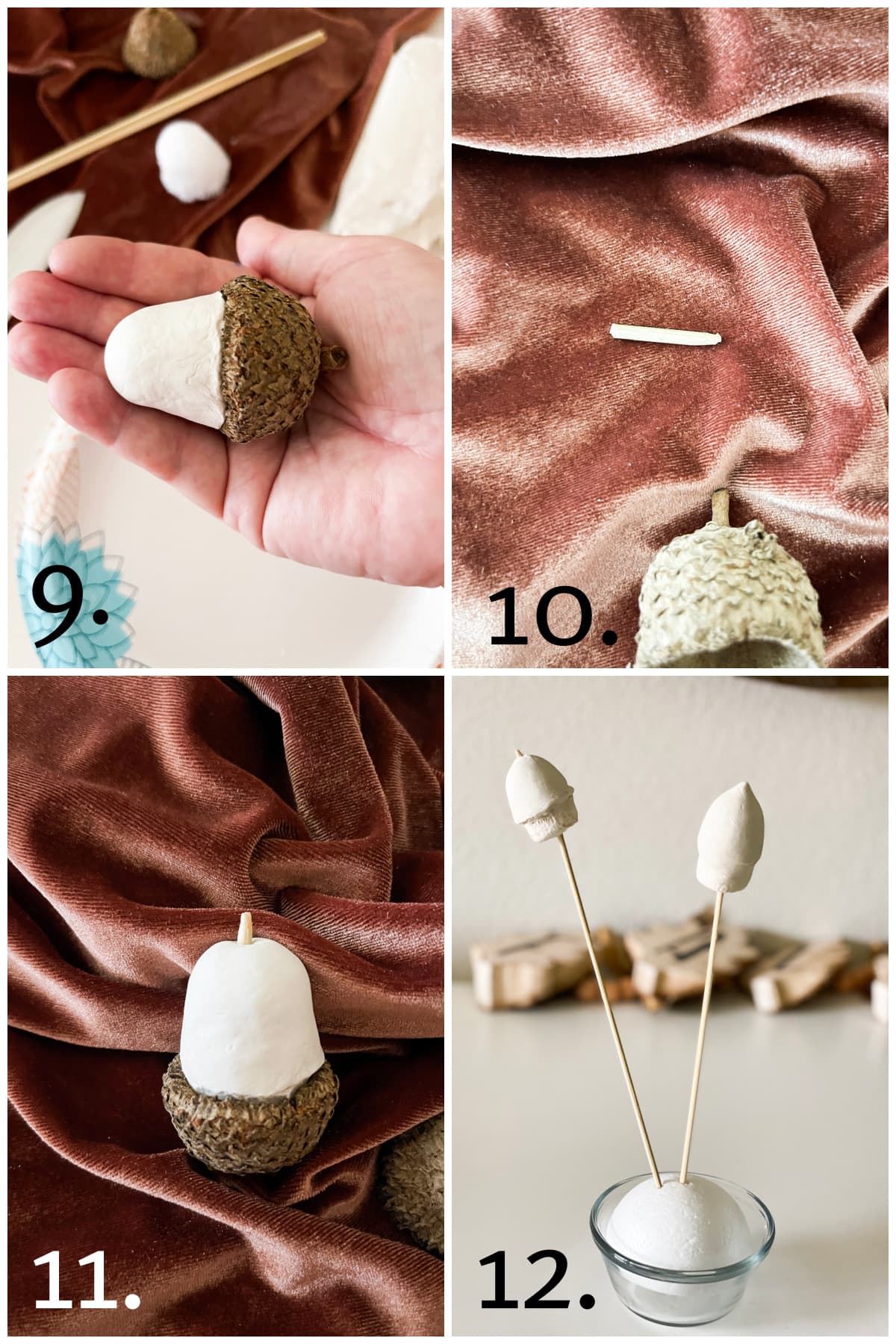 how to make stretch velvet acorns the easy way tutorial steps