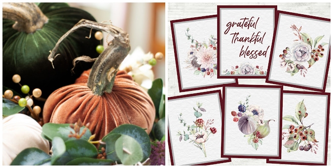 tuesday turn about 173 fall household tips collage of velvet pumpkins and printables