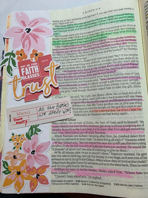 bible page with highlights and clipart