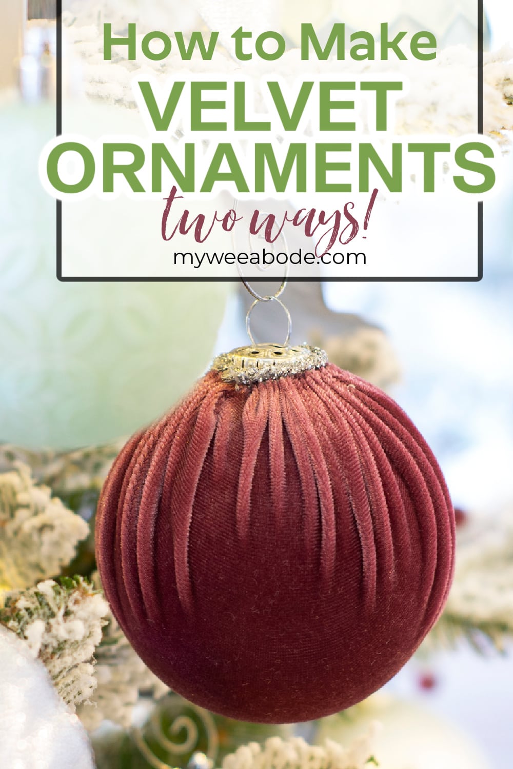 diy velvet christmas ornaments burgundy colored ornament on tree