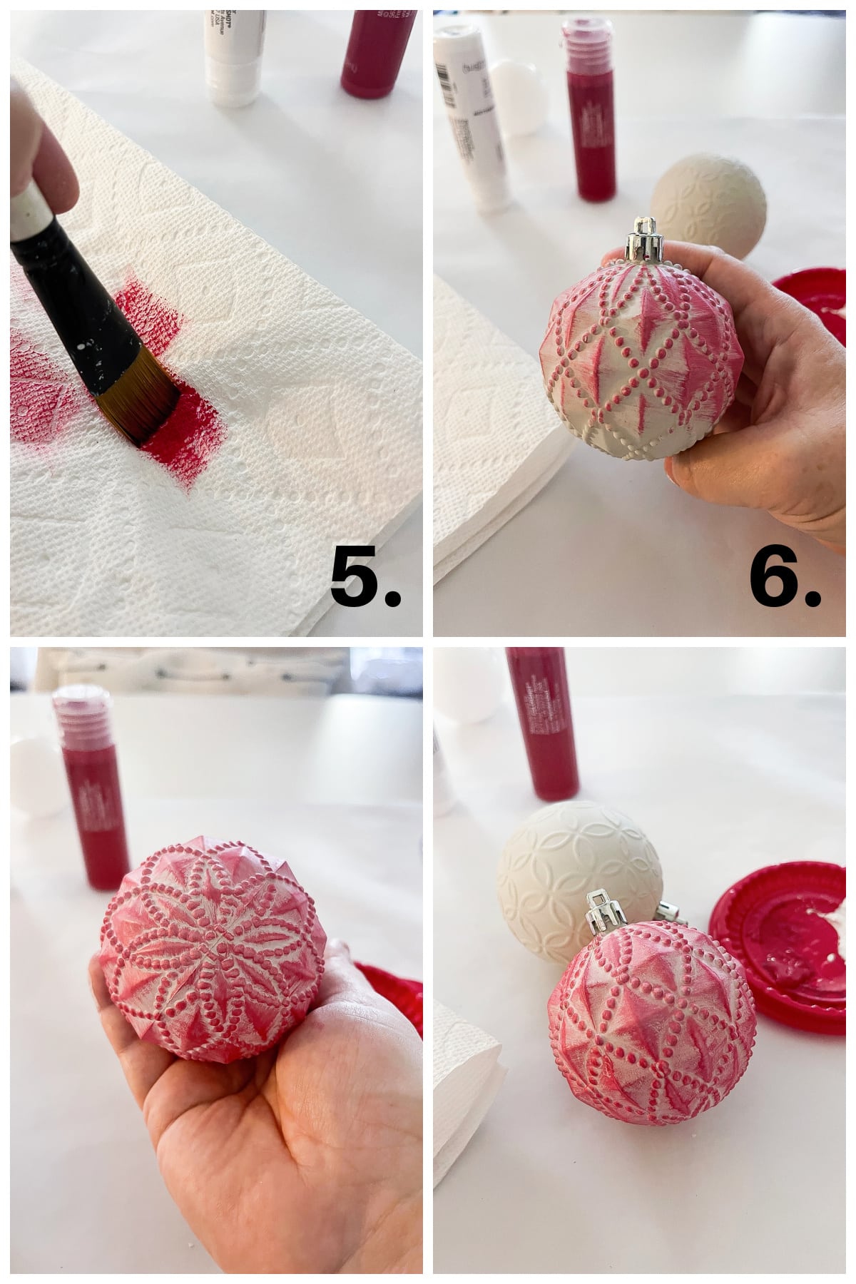 custom color christmas tree ornaments tutorial steps