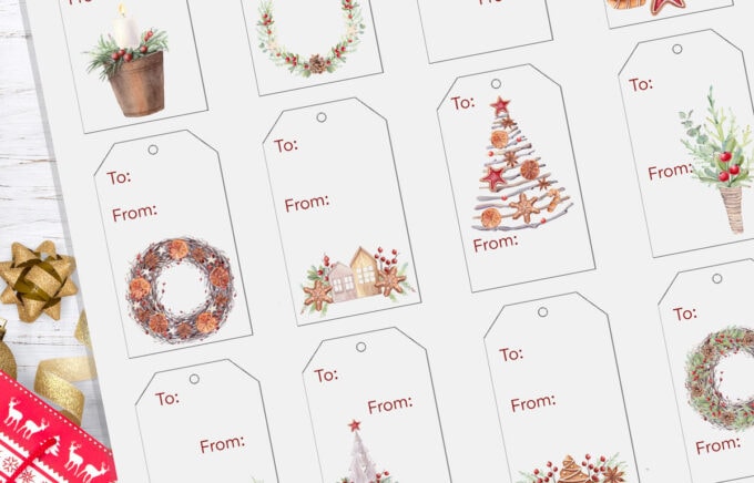Free Christmas Gift Tags Merry and Sweet