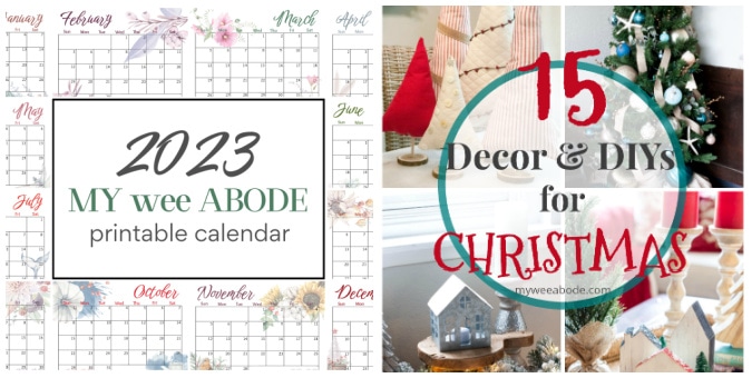 collage of calendar and christmas projects