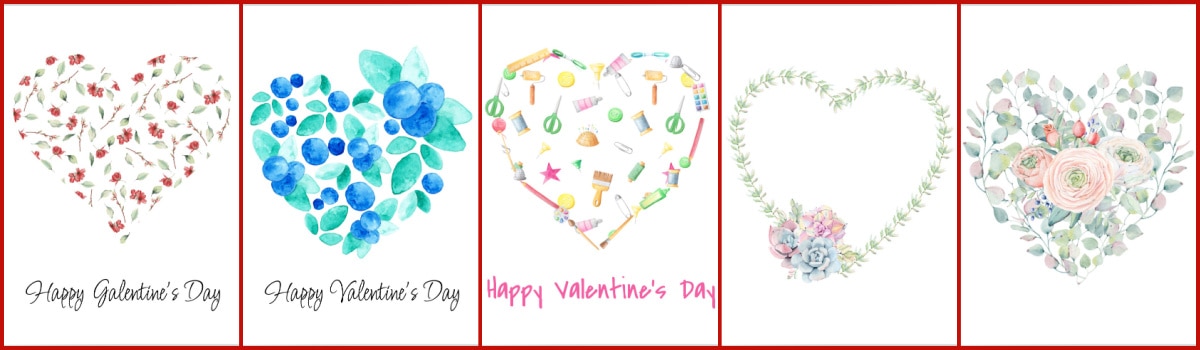valentine heart card collage