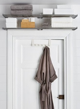 surprising apartment storage ideas back of bathroom door with robe and shelves over door