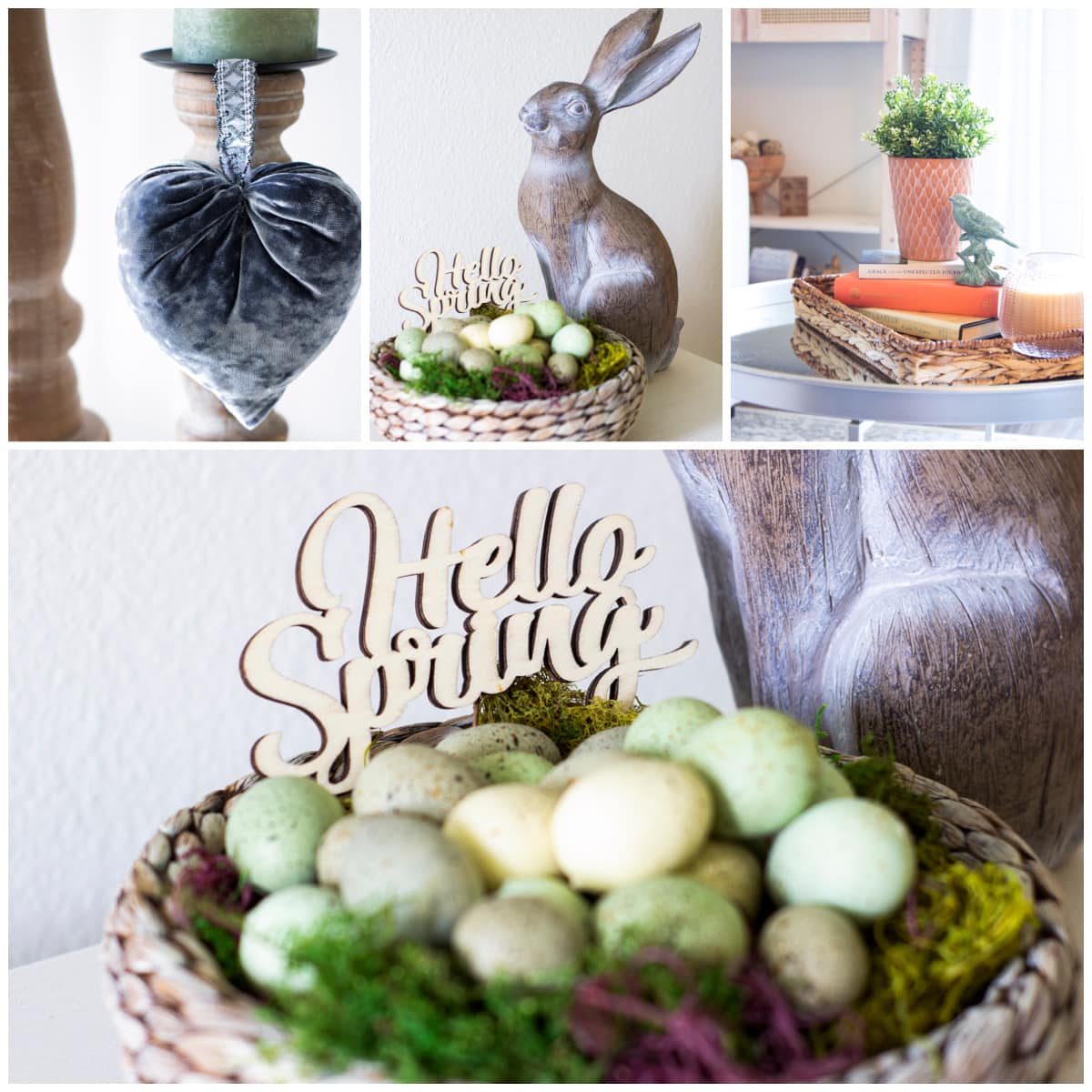 apartment living room spring decor collage of spring decor