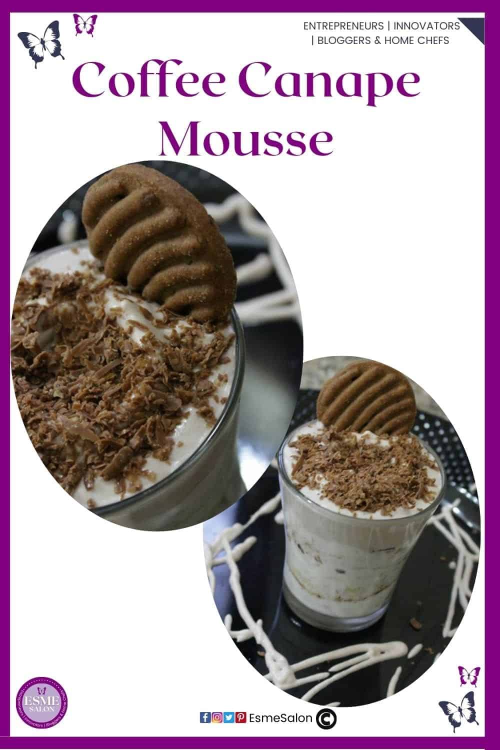 image of mousse in glass with chocolate cookies