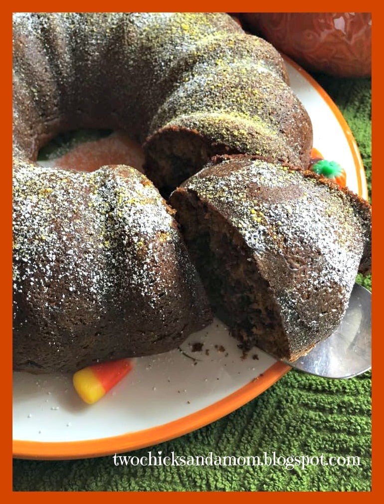 tuesday turn about 221 pumpkin recipe picks chocolate cake on plate with candy corns