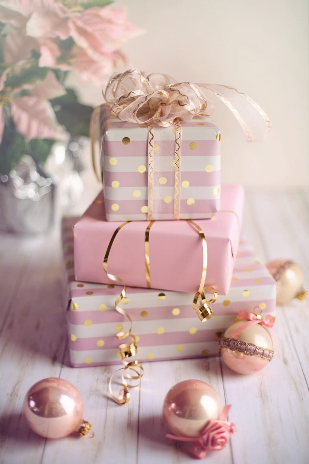 stacked pink presents