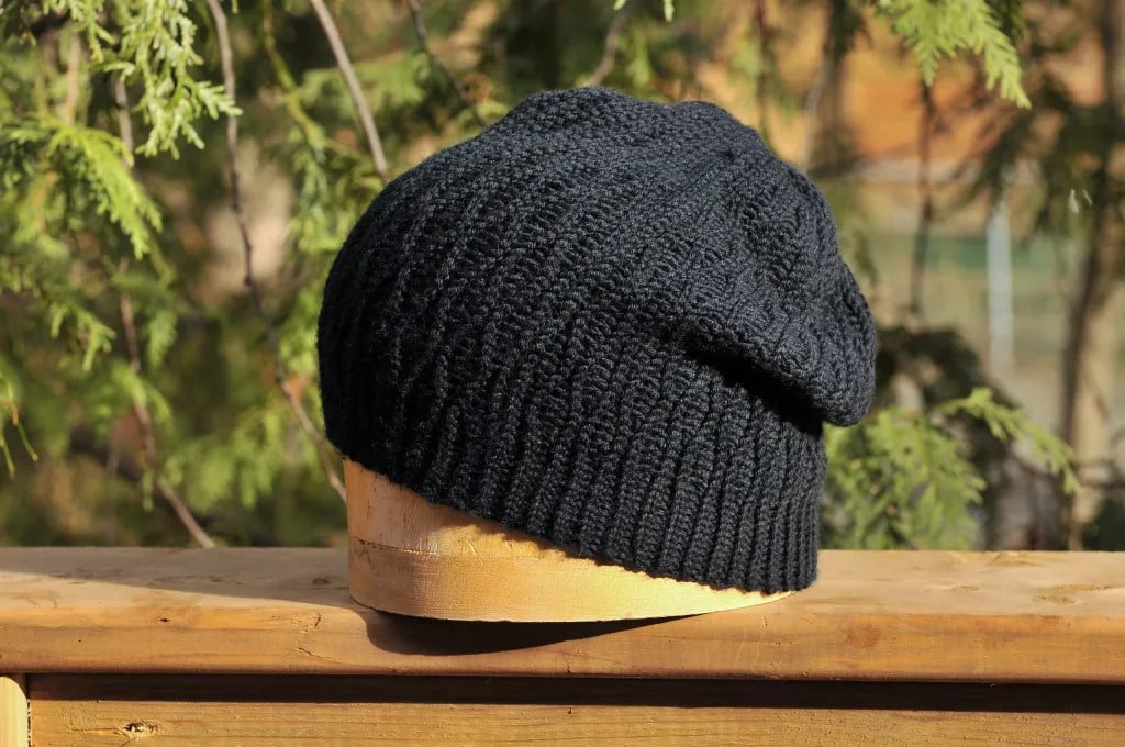 tuesday turn about 233 last minute christmas black beanie on wood form