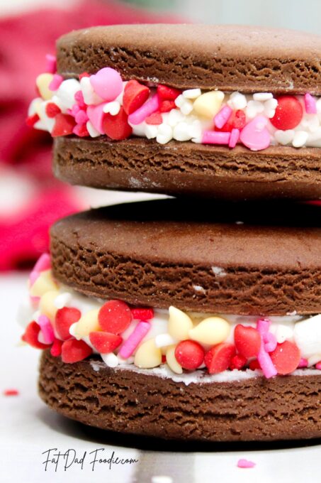 tuesday turn about 235 sweet starts chocolate sandwich cookies with valentine sprinkles