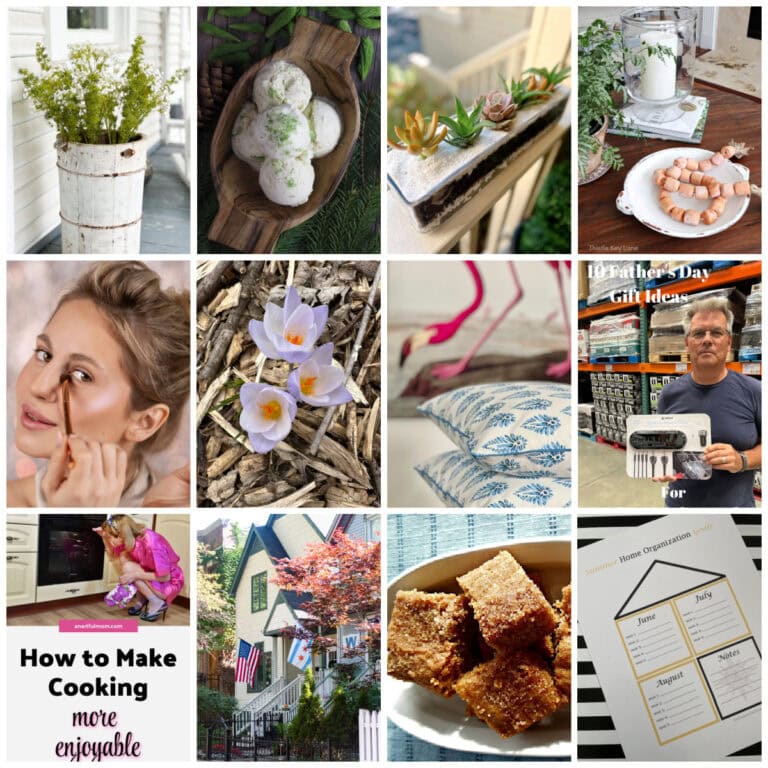 collage of summer home projects