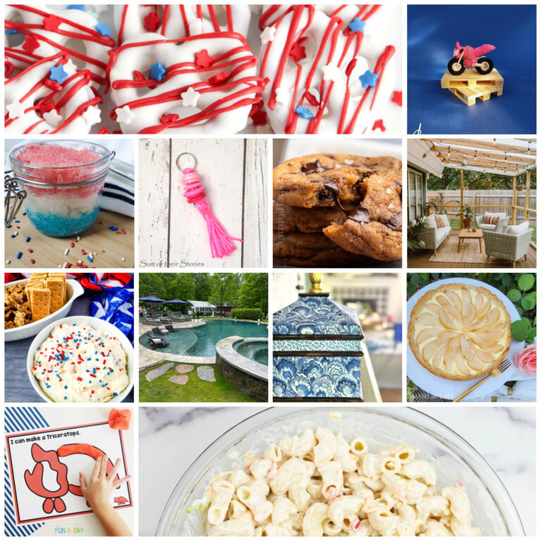 collage of summer and July 4th projects